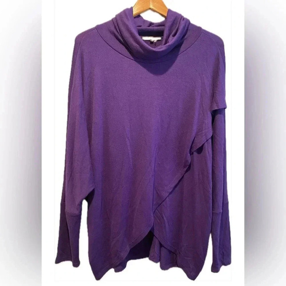 GJB New York Women’s Gorgeous Purple Cowlneck Fall/Winter Poncho Sweater Wrap Lg - Picture 1 of 8